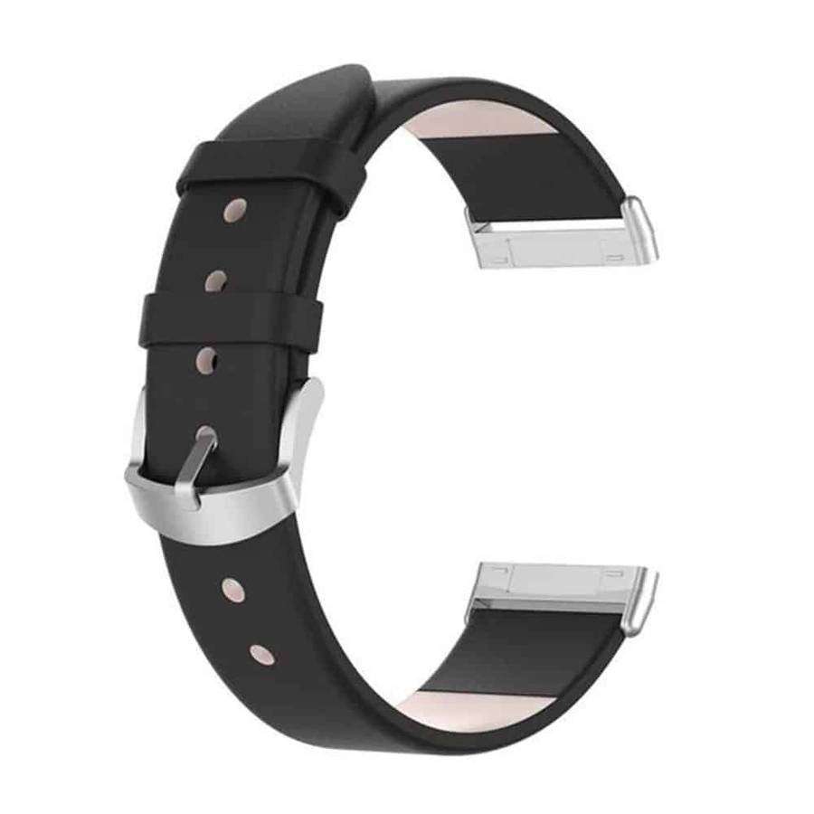 Leather Band for Fitbit Versa3/Sense - Black