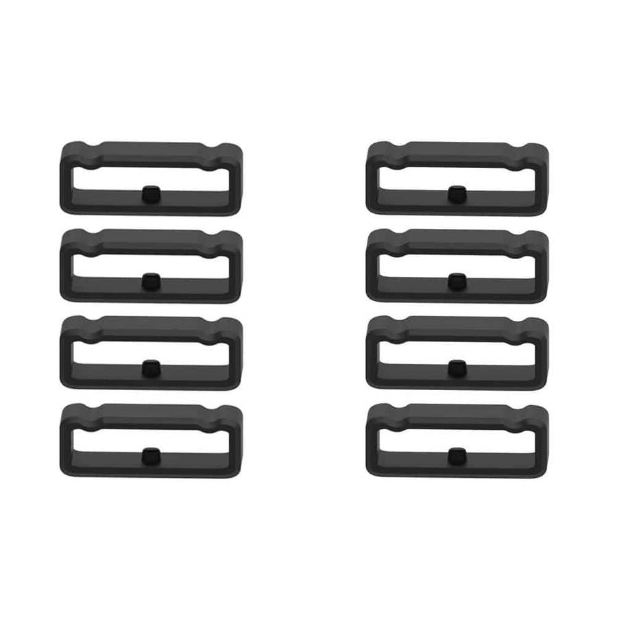 26mm Universal Watch Silicone Strap Loop Keepers (x8)- Black