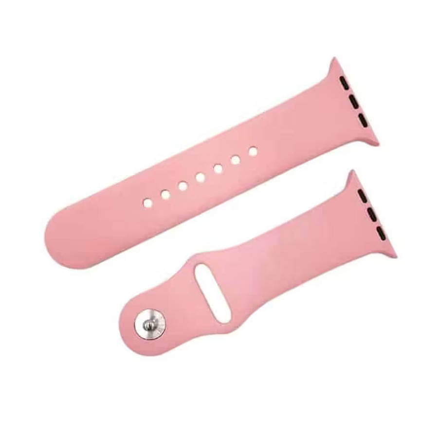 Silicone Strap Compatible with 42/44/45mm iWatch - Pink - S-M