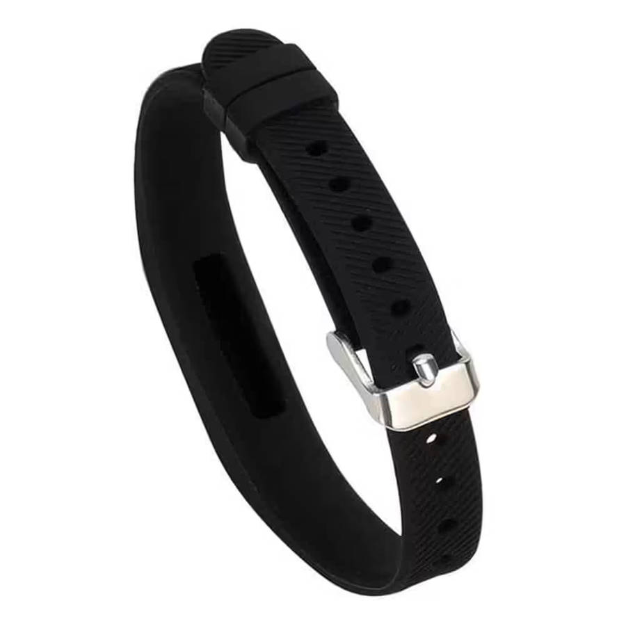 Sporty Silicone Strap for Fitbit Flex 2 Fitness Tracker- Black