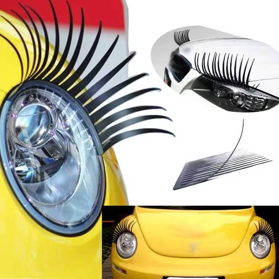 Car Bakkie Headlight Adjustable False Eyelashes Sticker Decor