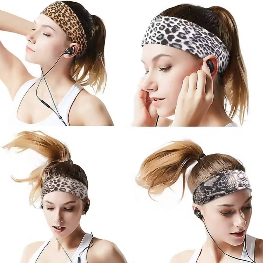 KD Stretchy Animal-Print Multiway Headband for Exercise/Yoga/Running