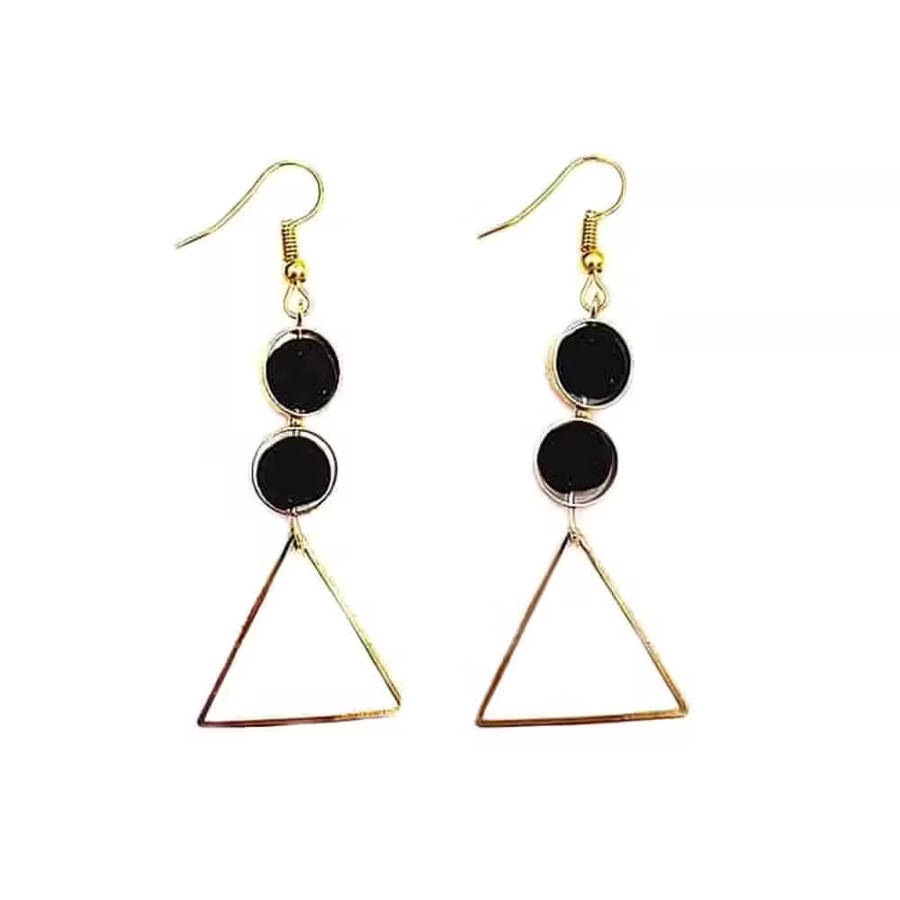 Feather/Triangle Lava Stone Diffuser/Aromatherapy Earrings x2