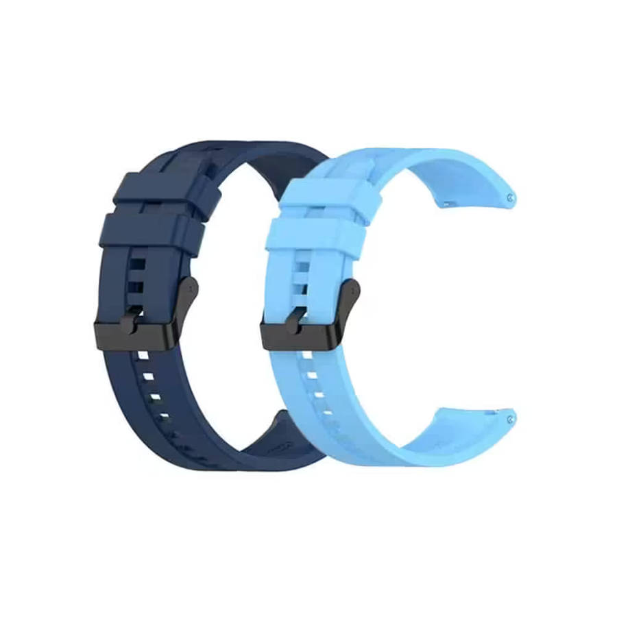 22mm Silicone Band for Huawei watch GT Runner - Navy+Light Blue - Combo
