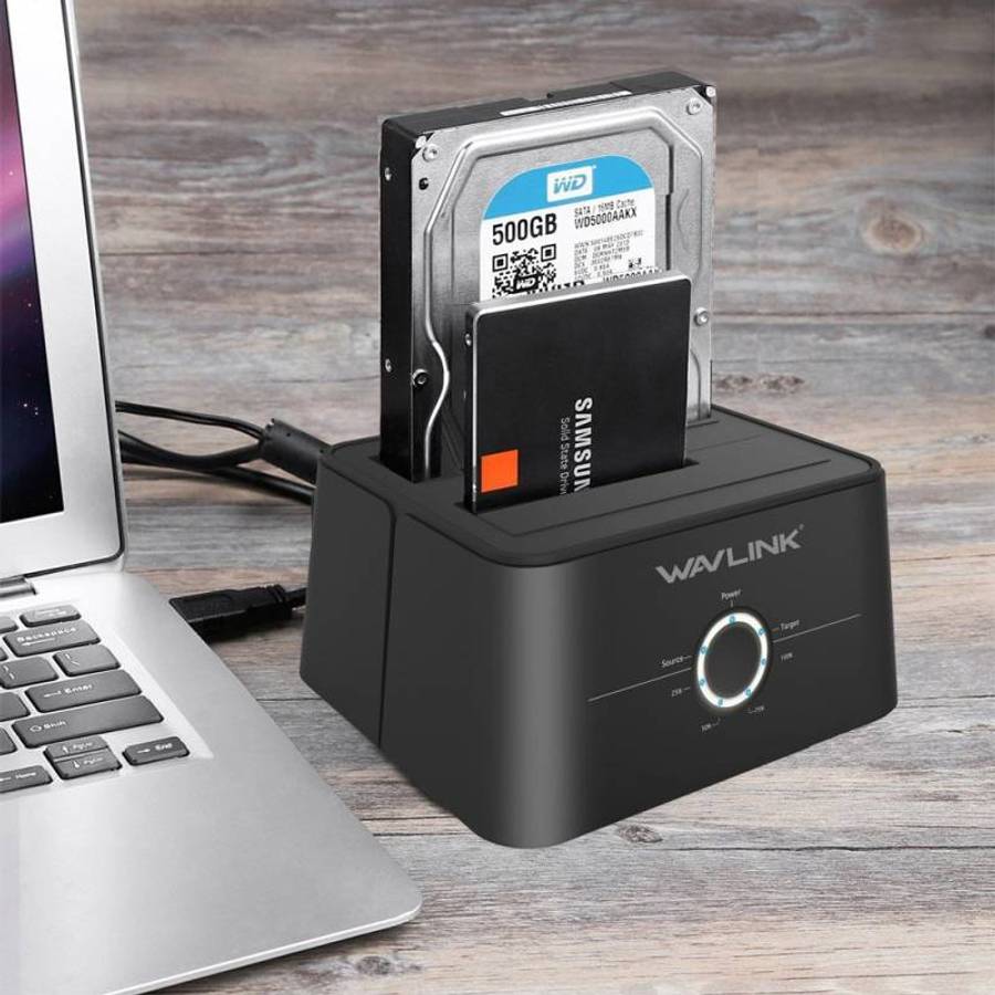 WAVLINK USB 3.0 Dual-Bay Hard Drive Docking Station For 2.5/3.5Inch HDD/SSD