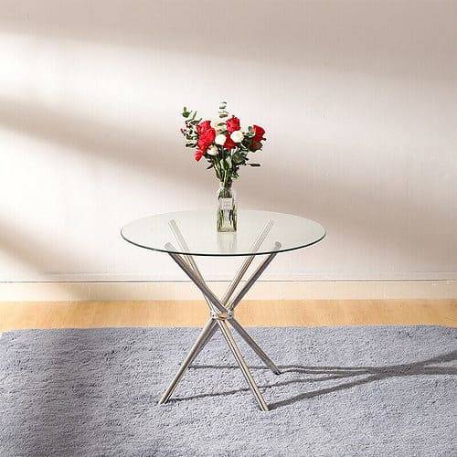 4 Seater Round Glass Cafe Table