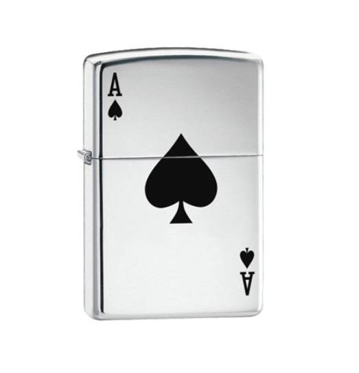 Zippo Lighter: 250 Lucky Ace H.P. Chrome (ZP24011)