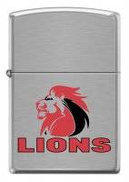 Zippo Lighter: Lions Brush Chrome