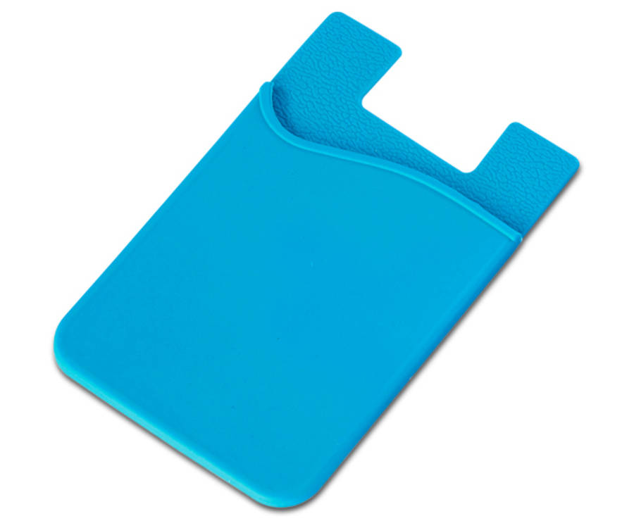 Silicone phone card holder - aqua