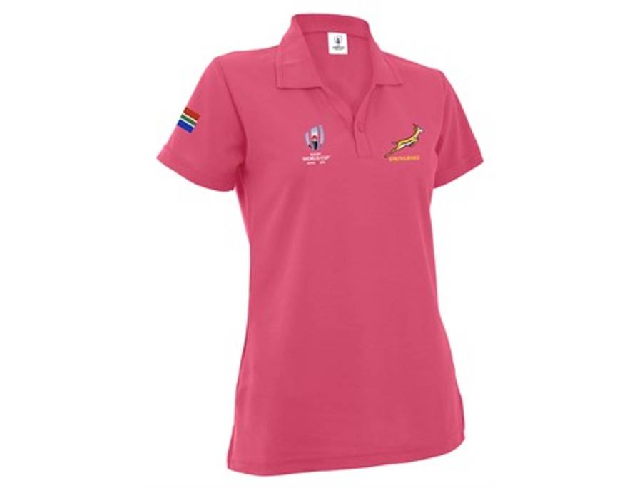 Springbok RWC Pique Golf Shirt - Ladies - pink (BOK-107)