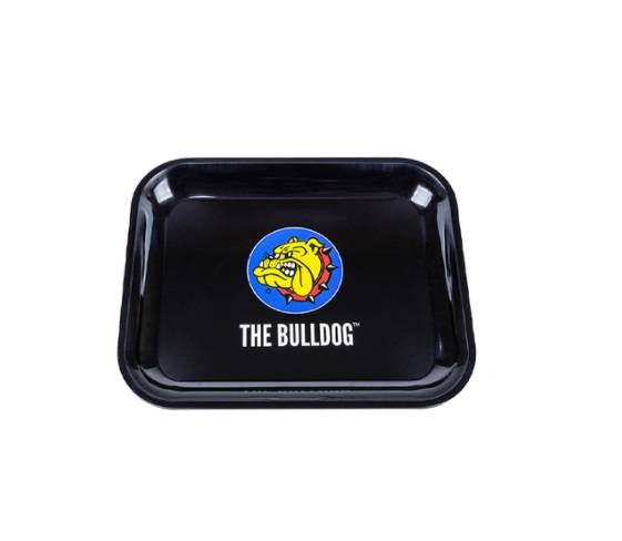 Bulldog Rolling Tray - Black - Small, Large Logo (18cm) (BRTS02)