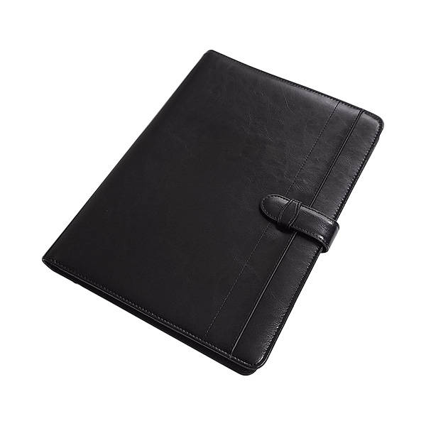 A4 Adpel Leather Folder with Tab Closure - black (6631)
