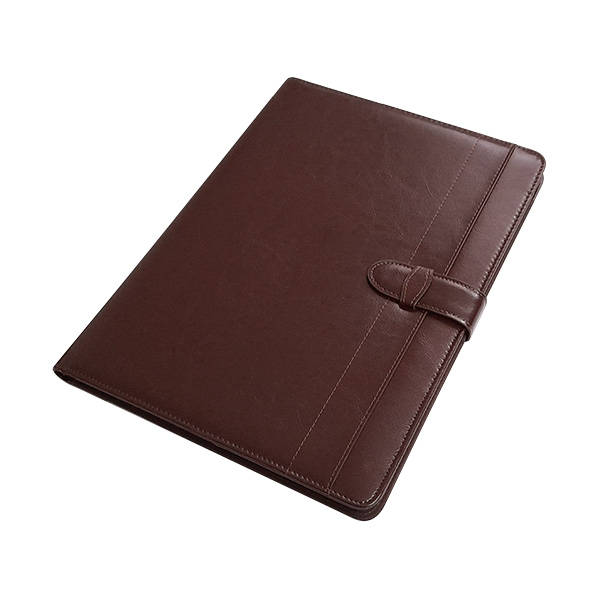 A4 Adpel Leather Folder with Tab Closure - brown (6631)