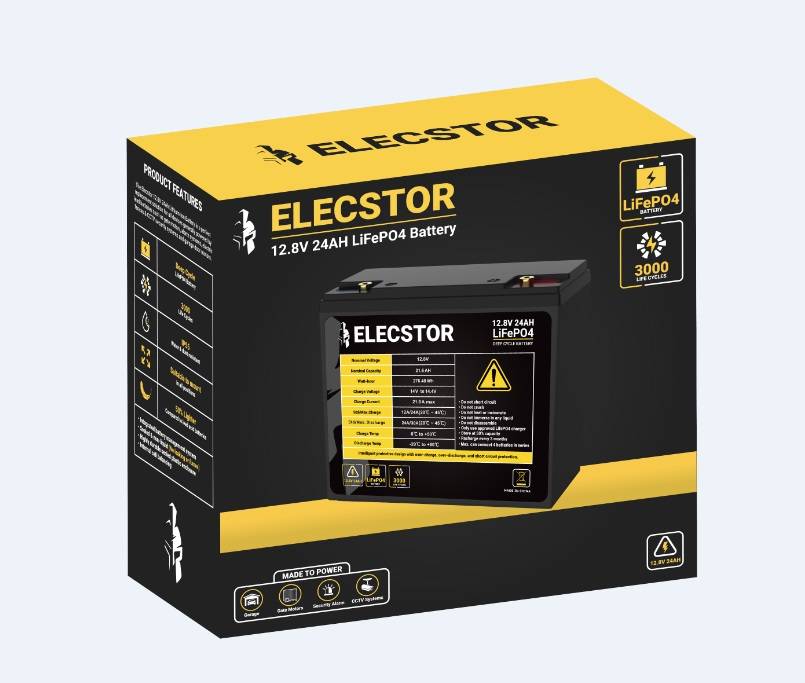 Elecstor 12V 24A LIFEPO4 Battery 3000 CYCLES