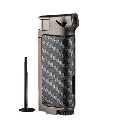 Eurojet Lighter - Grey Single Flame Carbon Fibre Design with Tool (Ligh080)