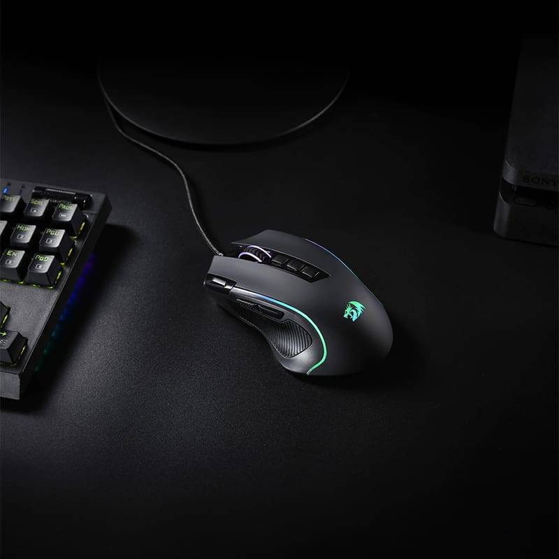 Redragon M612 Predator 4000DPI RGB Ergo Gaming Mouse - Black