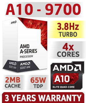 AMD A10 9700 Quad Core AM4 APU with Radeon R7 Graphics