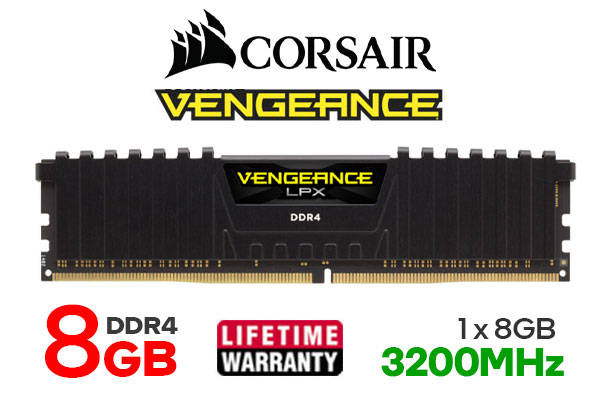 CORSAIR VENGEANCE LPX DDR4 8GB GAMING RAM 3200MHZ XMP DESKTOP (2 Available)