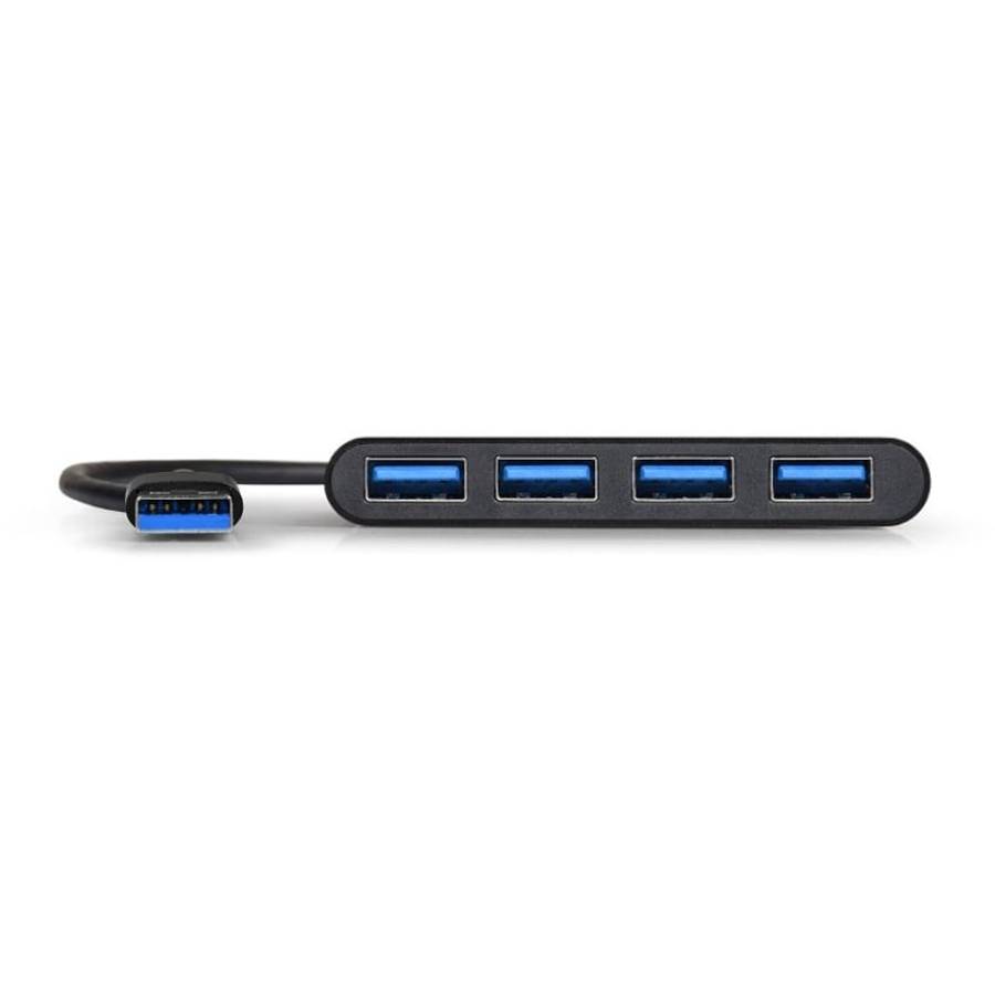 Port USB3.0 to 4 x USB3.0 5Gbps 4 Port Hub - Black