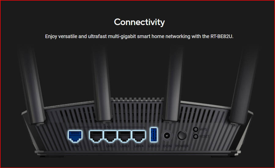 ASUS RT-BE82U Wi-Fi 7 Dual-Band 2.5GbE Router - Black