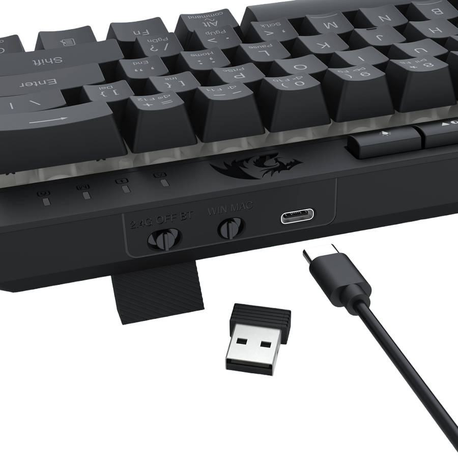Redragon SHIVA K522 PRO RGB Wireless Gaming Keyboard- Black