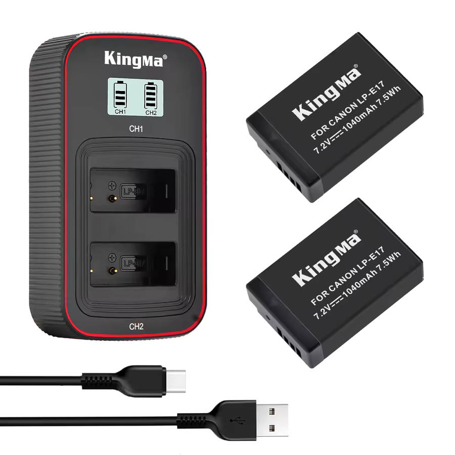 Canon Replacement Battery LP-E17 x 2 and 1 x  LCD charger kit from Kingma