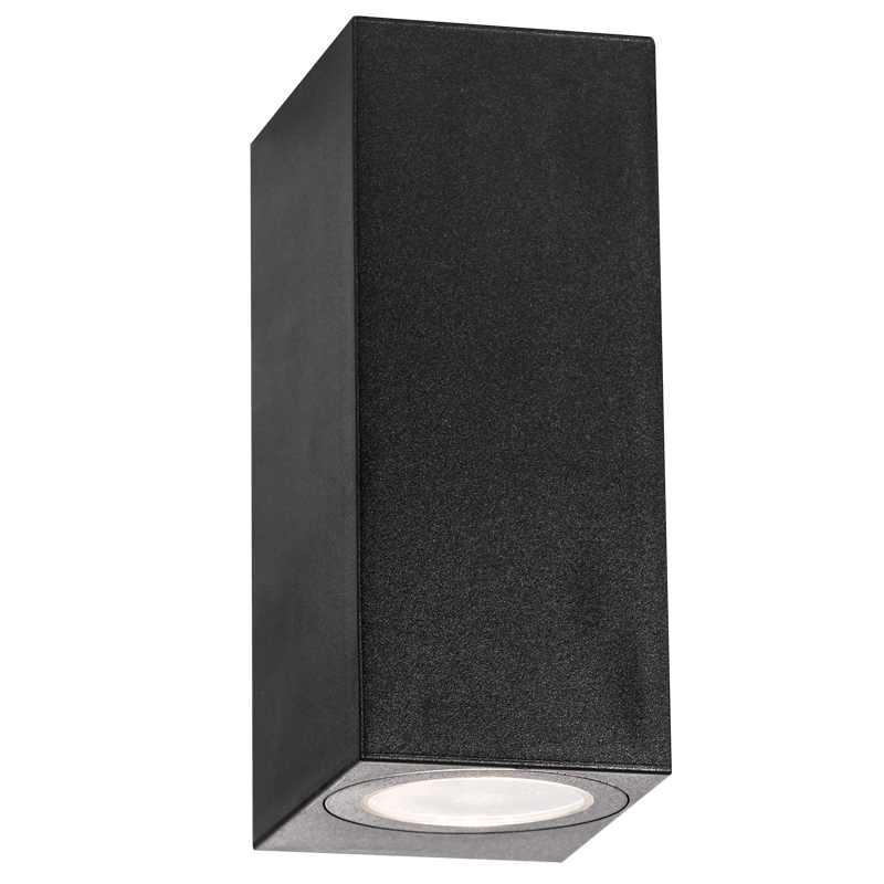Square Up & Down Wall Light - Black