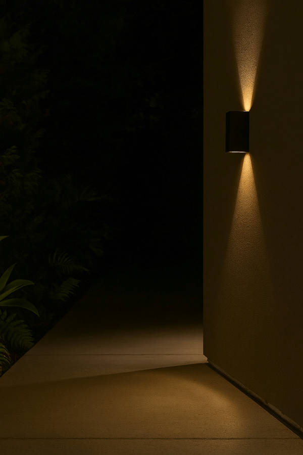 Square Up & Down Wall Light - Black