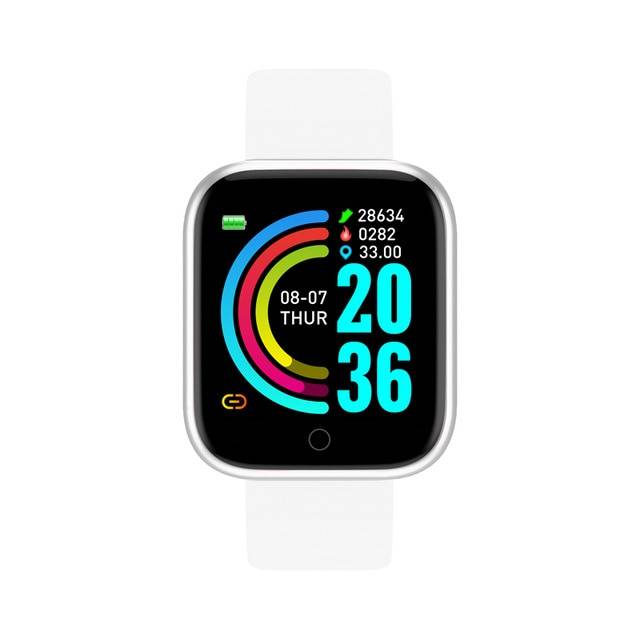 D20 Pro Smart Watch Y68 Bluetooth Fitness Tracker Sports Watch Heart Rate Monitor Blood P... - White