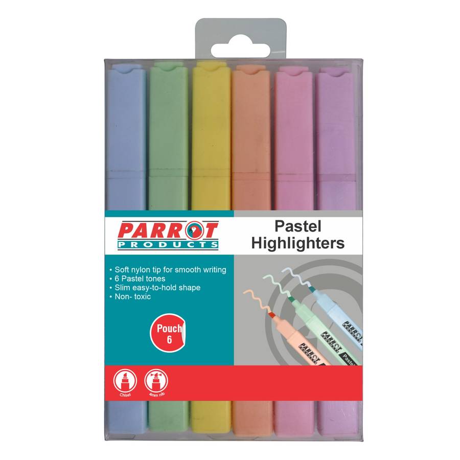Marker Highlighter Pastel Assorted Pouch 6