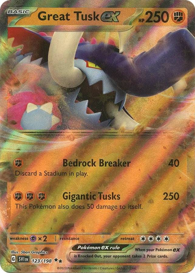Great Tusk EX 123/198 - Pokemon Scarlet & Violet Base Set
