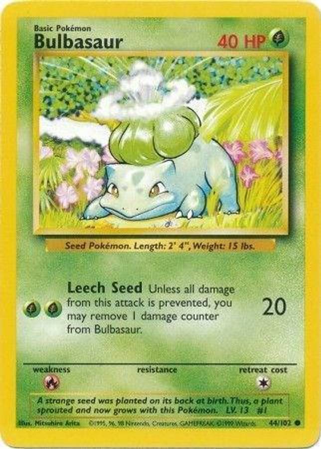 Bulbasaur 44/102 - Pokemon Base Set (HP)