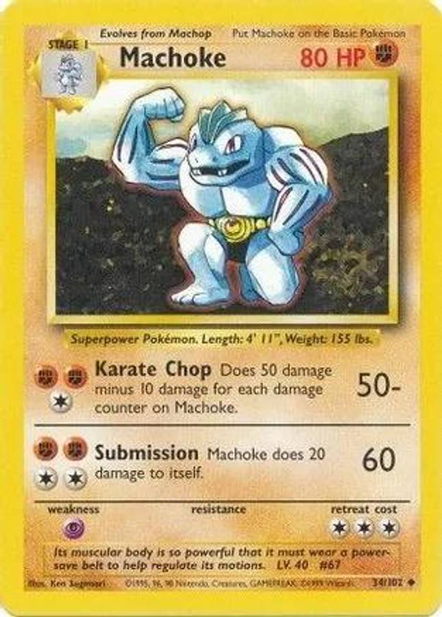Machoke 34/102 - Pokemon Base Set (LP)