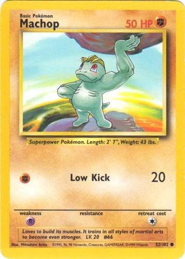 Machop 52/102 - Pokemon Base Set (LP)