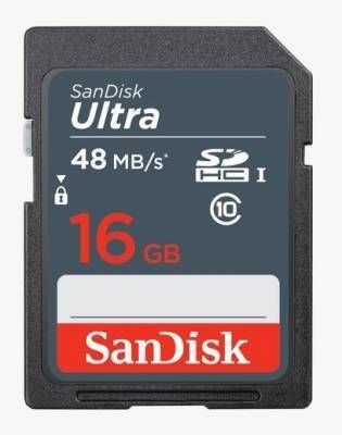 Sandisk SDSDUNB-016G-GN3IN Ultra SDHC 16GB 48MB/s Class 10 UHS-I SD Card - SanDisk