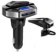 Geeko 2018H025 V6 Bluetooth Hands Free Car Kit FM Transmitter MP3 Player with Bluetooth Earphone - G