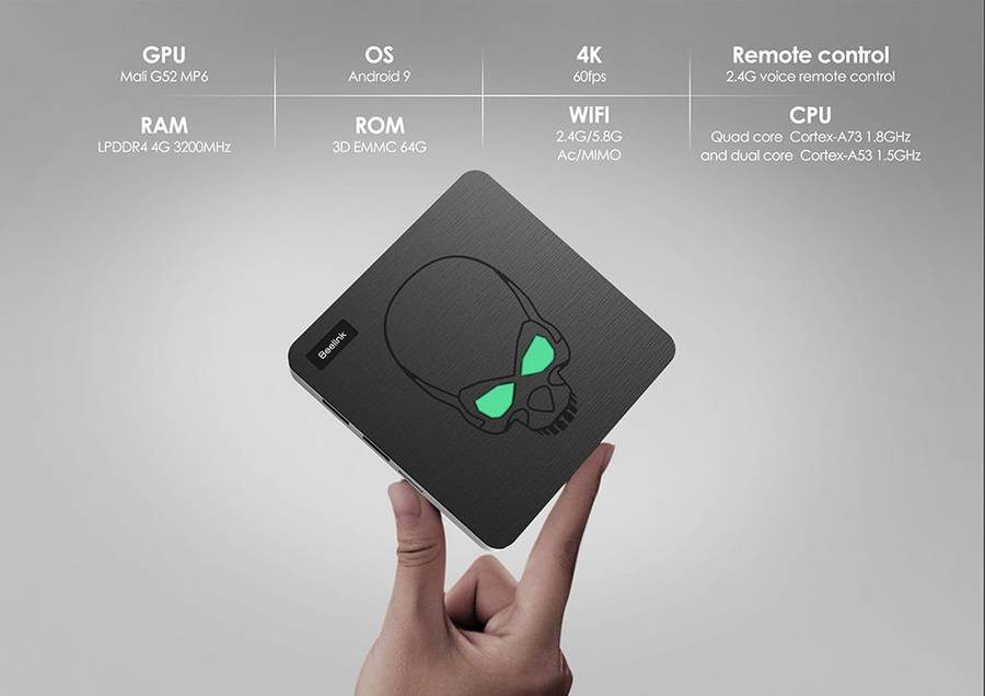 Beelink GT-King  Smart TV Box - Android Media Player Streamer - 4GB DDR4 64GB - 0.45g
