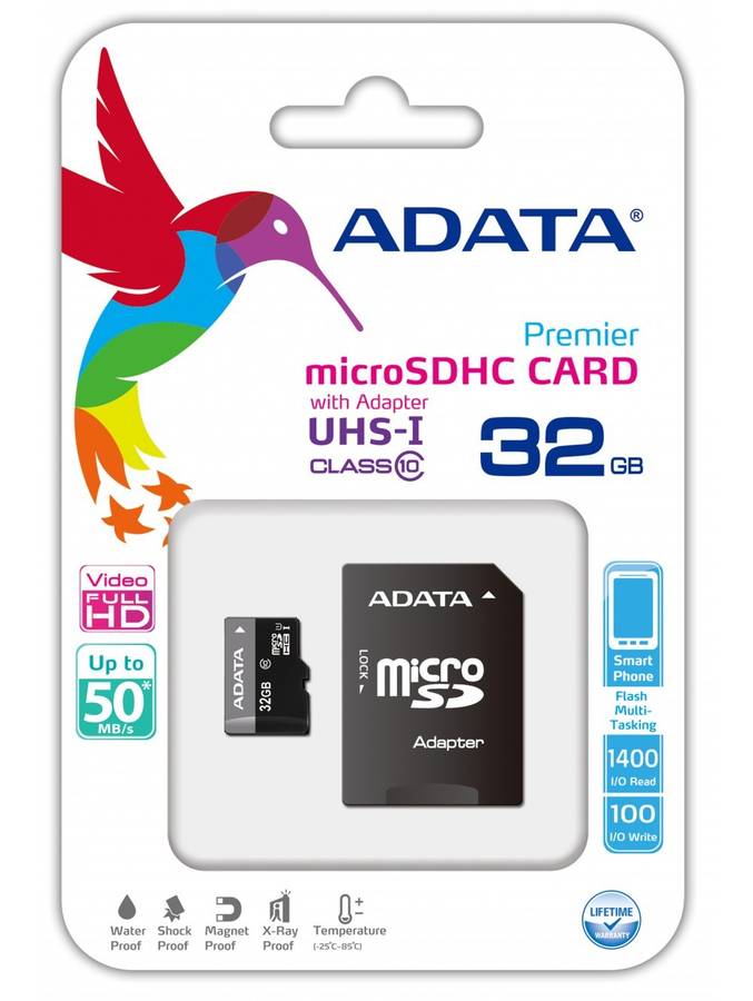 ADATA Premier 32GB microSDHC UHS-I CLASS 10 with Adapter