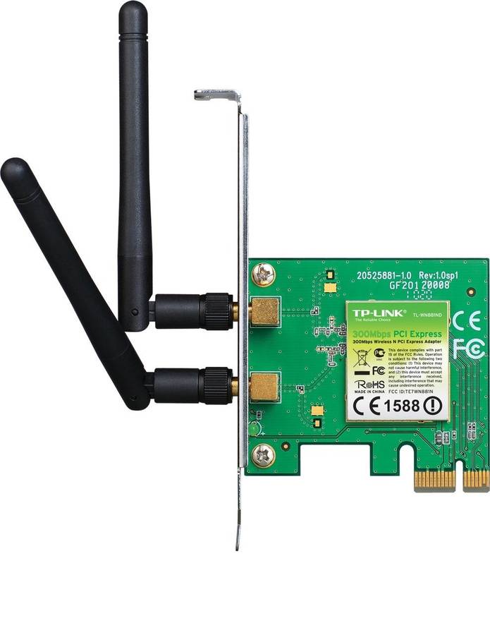 TP-LINK 300Mbps Wireless N PCI Express Adapter,Realtek RTL8192EE , 2.4GHz, 802.11n/g/b, 2 Detachable