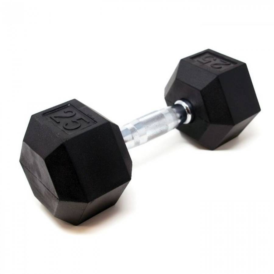 Fine Health - Rubber Hex Dumbbell 25kg