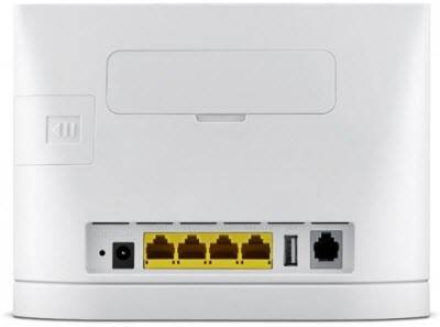 Huawei B315 4G LTE WiFi 150Mbps Router, 4x 10/100, 2x RJ11, USB (B593 upgrade) - White - Huawei 614g