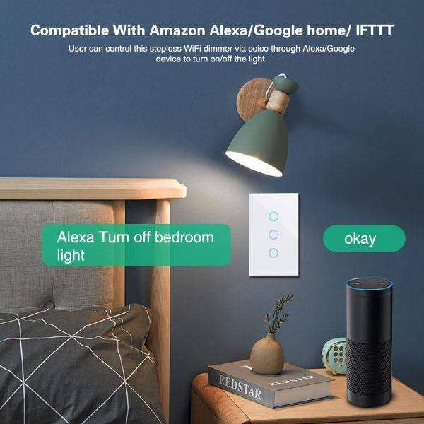 EACHEN Wifi Smart Light Switch (NO NEUTRAL REQUIRED) 2 Gang