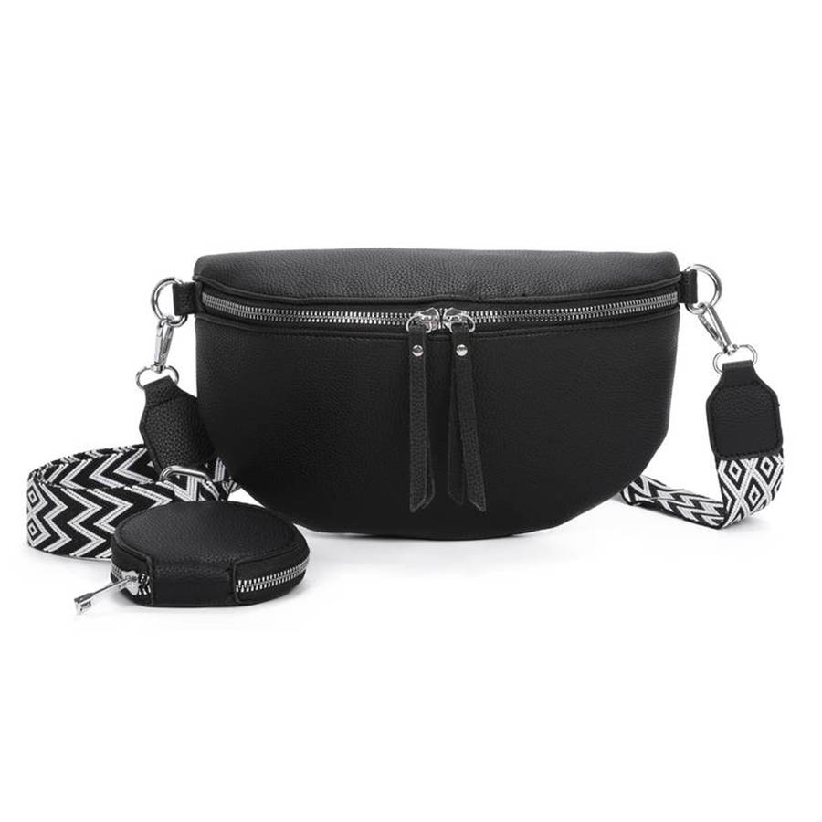 Fashionable Elegant Ladies Sling Bag - with coin purse and adjustable strap Black