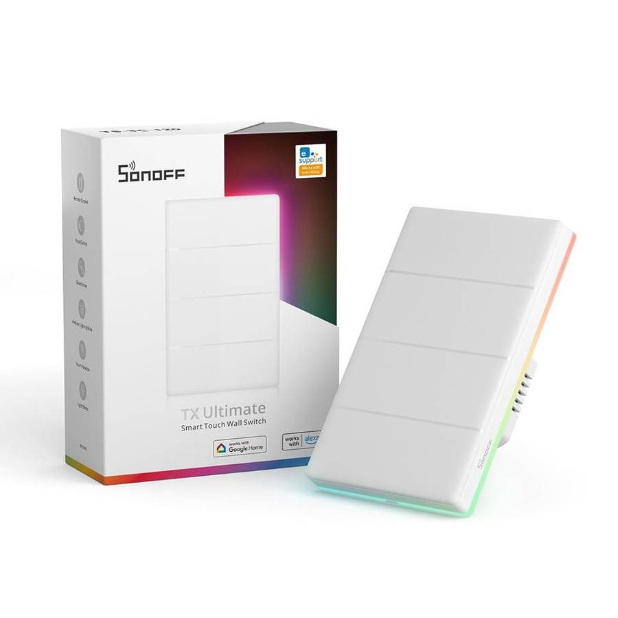 SONOFF TX Ultimate - Smart Touch Wall Switch - (Requires Neutral Wire) 4 Gang