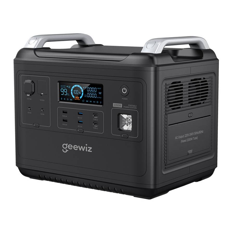 Geewiz 2200W Portable UPS Power Station Kit - 2000Wh LIFEPO4 / Pure Sine Wave / 2HR Quick Charge ...