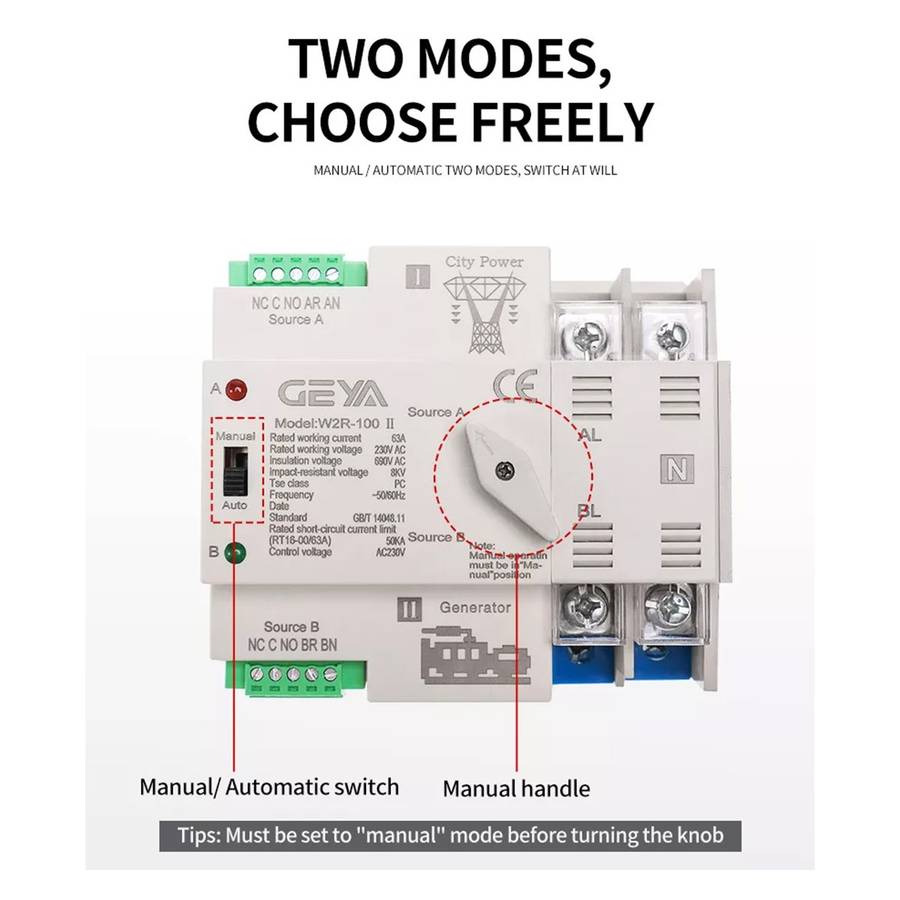 Automatic Changeover Switch - 4P (3 PHASE) - 220V / 100A / 50Hz - Used - Fair Condition/ Scratched