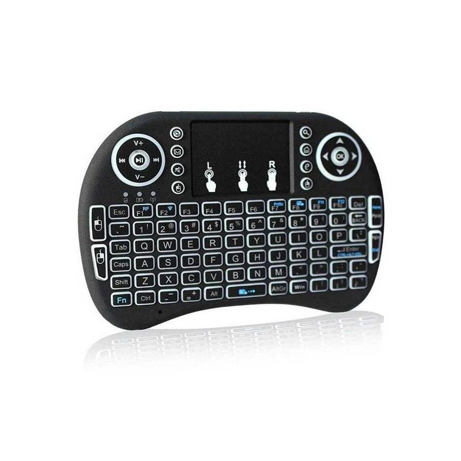 i8 Mini Wireless Keyboard with Touchpad - Backlit (Black) *Non-Rechargeable*