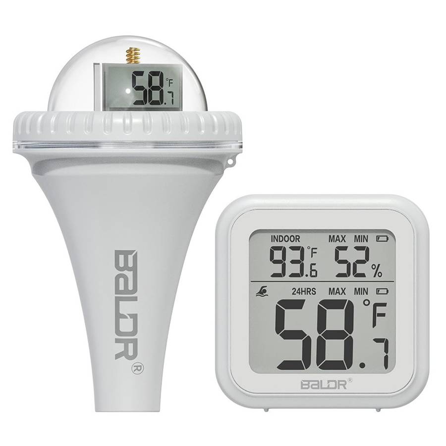 Wireless Floating Pool Thermometer  Easy-Read LCD Screen- Ideal for Swimming Pools- Hot Tubs- ...