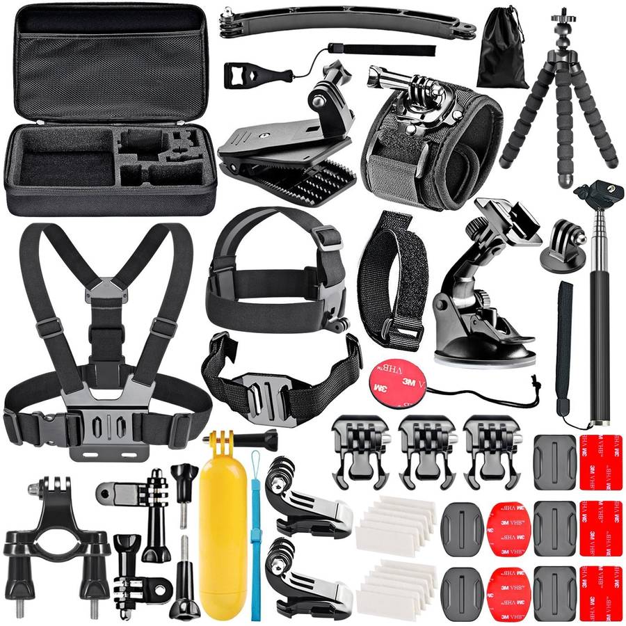 Go Pro Ultimate Combo Kit - 50 in 1 Action Camera Accessory Kit for GoPro Hero 4/5 Session, Hero 1/2