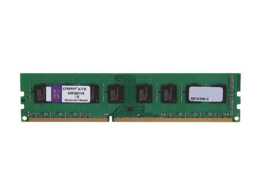 Kingston ValueRAM 8 GB 1600MHz DDR3 (PC3-12800) Non-ECC CL11 240 Pin DIMM Motherboard Memory  -